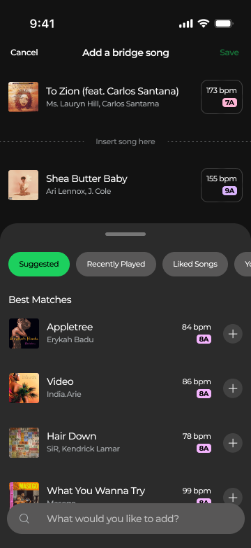 Add a bridge song